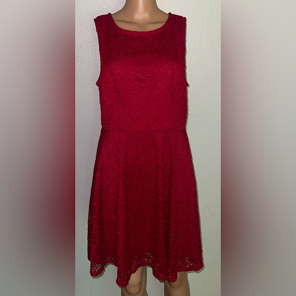 City Triangles, sleeveless floral lace dress. Size XL